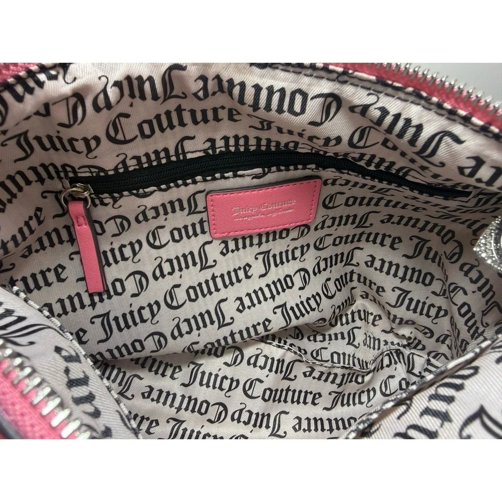 Juicy Couture Hobo Bag Juicy In Bloom Powder Blush Pink Velour Floral‎ Y2K